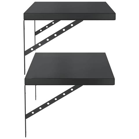 Mensole A Muro 2 Pz 75x40 Cm Nero In Acciaio Inossidabile - Foto 2