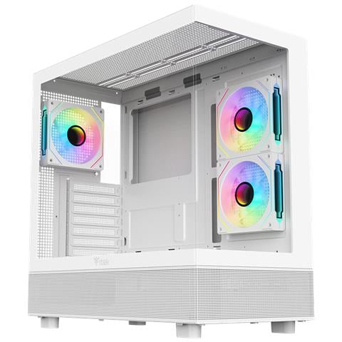 Case SHowbui 42B Tower / Micro-ATX / Mini-ITX 2 Porte USB 3.2 Gen 1 Colore Bianco - Foto 1