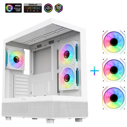 Case SHowbui 42B Tower / Micro-ATX / Mini-ITX 2 Porte USB 3.2 Gen 1 Colore Bianco - Foto 10