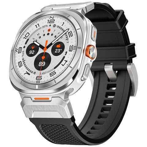 Cinturino Tattico Per Orologio Samsung Watch 7 Ultra Black+white - Foto 1