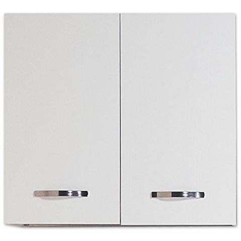 Pensile Cucina Componibile Legno Nobilitato 2 Ante 80x30x72h Bianco Frassinato - Foto 2