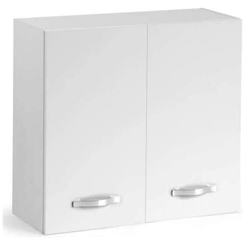 Pensile Cucina Componibile Legno Nobilitato 2 Ante 80x30x72h Bianco Frassinato - Foto 1