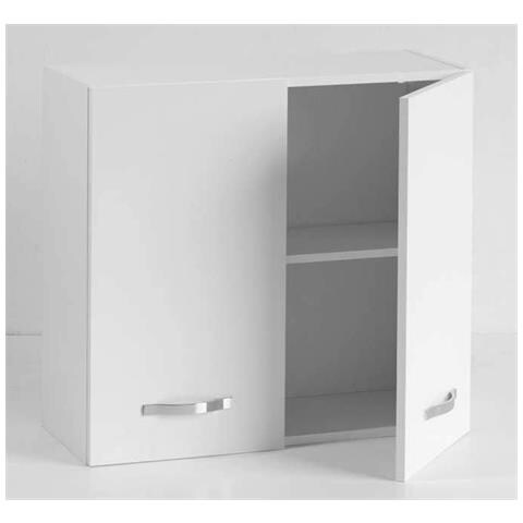 Pensile Cucina Componibile Legno Nobilitato 2 Ante 80x30x72h Bianco Frassinato - Foto 5