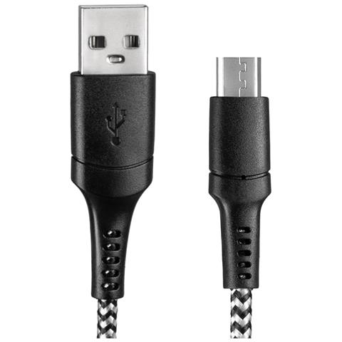 Cavo Usb - Micro Usb Intrecciato Bianco E Nero 1m Va0150 - Foto 5
