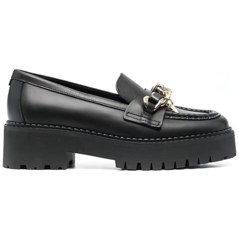 Chain Chunky Loafer Mocassino Pelle Scarpe Donna Nero Eu 41, Fw0fw06865 Bds - Foto 2