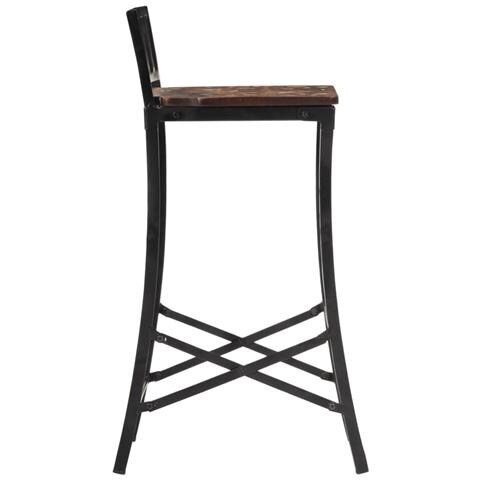 Sedie da Bar 4 pz in Legno Massello di Recupero - Foto 2