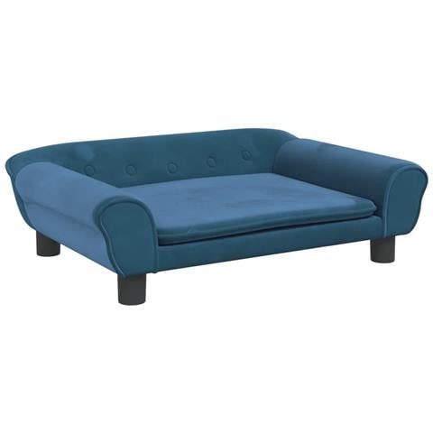 Divano per Bambini Blu 70x45x26 cm in Velluto - Foto 1