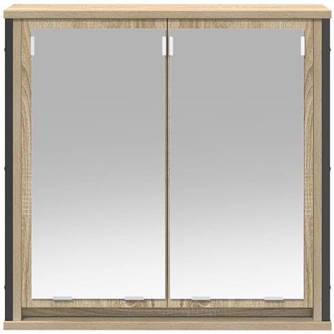 Pensile da Bagno con Specchio Rovere Sonoma 60x21x60 cm - Foto 9