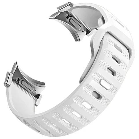 Cinturino Per Galaxy Watch 6/5/4 - Cinturino A Sgancio Rapido In Silicone Silver+white - Foto 3