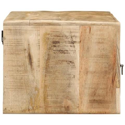 Mobile Tv A Parete 100x32x25 Cm Legno Grezzo Massello Di Mango - Foto 3