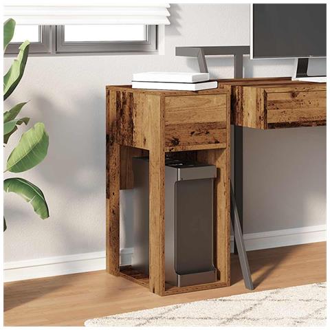 Supporto Per Computer A Torre Con Cassetto Antico 30x44x74 Cm - Foto 3