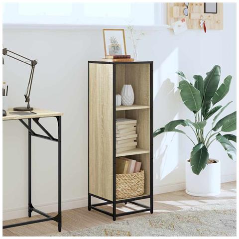 Libreria Rovere Sonoma 33,5x33x107,5 Cm In Legno Multistrato - Foto 3