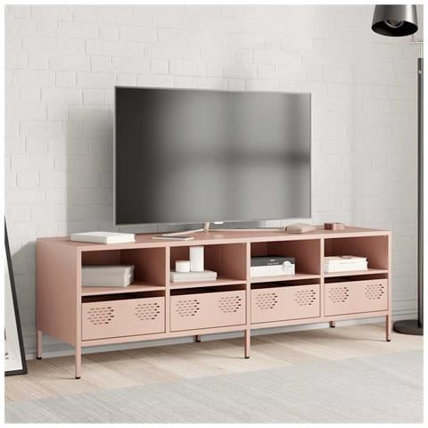 Mobile Tv Rosa 135x39x43,5 Cm In Acciaio Laminato A Freddo - Foto 3
