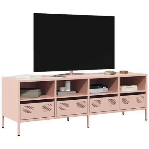 Mobile Tv Rosa 135x39x43,5 Cm In Acciaio Laminato A Freddo - Foto 1