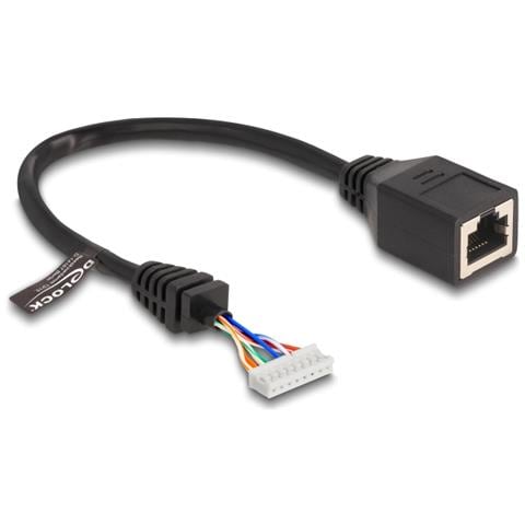 Cavo da RJ45 femmina a pin header femmina da 2,00 mm a 8 pin Cat. 5e da 23 cm nero - Foto 1
