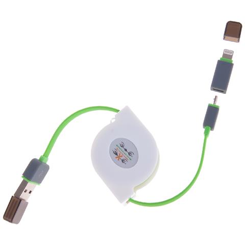 Dam Cavo Avvolgibile 2 In 1 4x1x12 Cm. Colore Verde - Foto 1