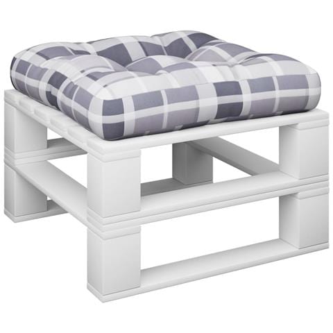 Cuscino Per Pallet Motivo A Quadri Grigi 60x60x12 Cm In Tessuto - Foto 3