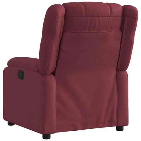 Poltrona Reclinabile In Tessuto Rosso Vino - Foto 3