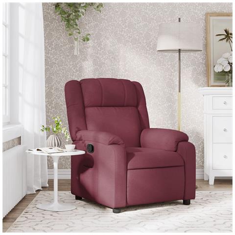 Poltrona Reclinabile In Tessuto Rosso Vino - Foto 1