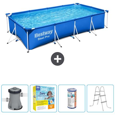 Piscina Fuori Terra - Rettangolo - 400x211x81 Cm - Blu - Include Accessori Coordinati Cb19 - Foto 1