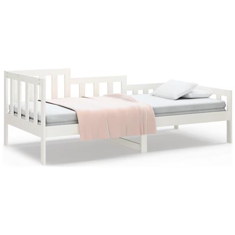 Lusso Casadino - Dormeuse Senza Materasso Bianca 90x190 Cm Legno Massello Pino - Foto 1