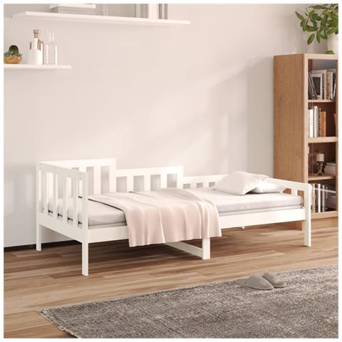 Lusso Casadino - Dormeuse Senza Materasso Bianca 90x190 Cm Legno Massello Pino - Foto 8