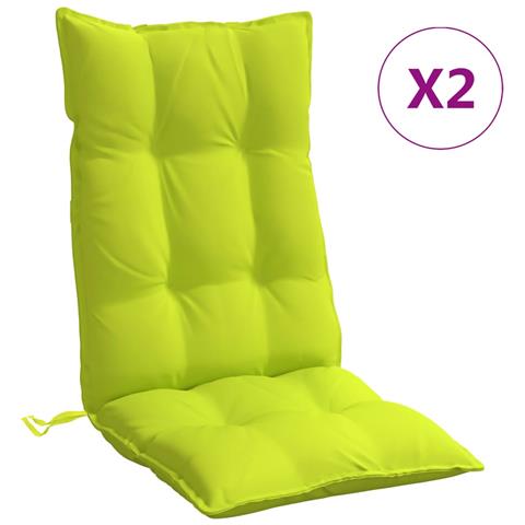 Cuscini Sedia Schienale Alto 2 Pz Verde Chiaro Tessuto Oxford - Foto 1