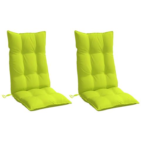 Cuscini Sedia Schienale Alto 2 Pz Verde Chiaro Tessuto Oxford - Foto 2