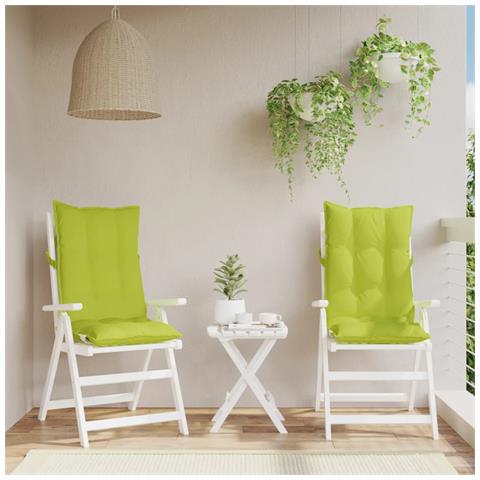 Cuscini Sedia Schienale Alto 2 Pz Verde Chiaro Tessuto Oxford - Foto 8