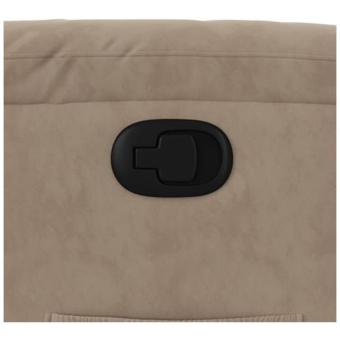 Poltrona Reclinabile Tortora in Tessuto di Microfibra - Foto 9