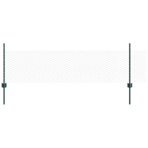 5 Poste di Recinzione  U-Channel Verde 80 cm Acciaio, Recinzione Esagonale  Verde 0,5x10 m Acciaio - Foto 1