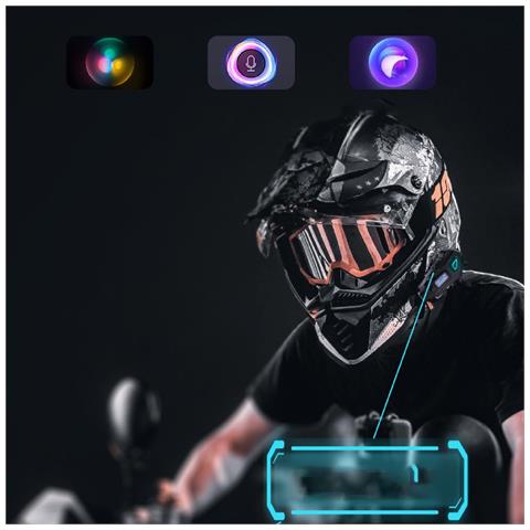 Auricolare Bluetooth Per Casco Con Microfono Rigido, Dvr, Fm, Impermeabile E Con Cancellazione Del Rumore - Foto 2