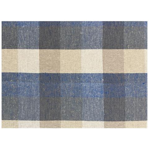 Tovaglia Per Salotto Cucina Tavolo 100% Cotone Made In Italy Country Rp 140x300 Blu - Foto 2