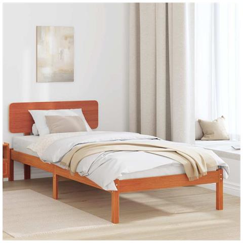 Struttura del letto con testiera Marrone cerato 90 x 200 cm - Foto 2