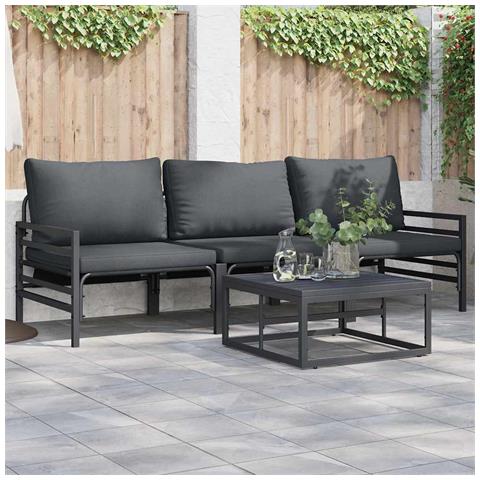 Set Divano da Giardino 3 pcs Antracite Acciaio - Foto 2