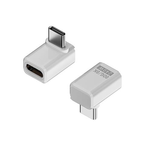 Adattatore Usb-c Femmina A Maschio Ad Angolo Retto 240w 80gbps (confezione Da 2) White - Foto 1