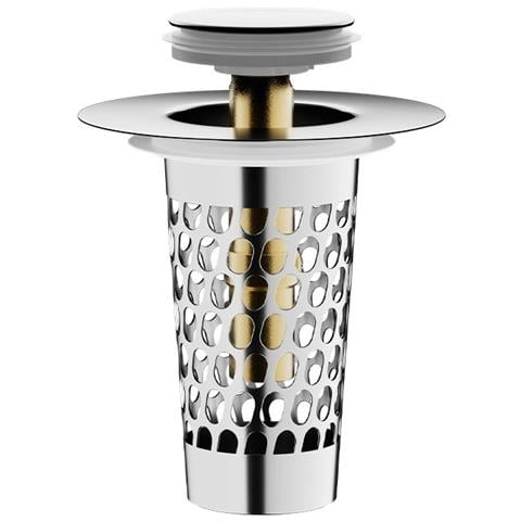 K10 Tappo Di Scarico Pop-up Per Lavabo Bagno Standard Usa Con Cestello, Argento, Confezione Da 2 - Foto 2