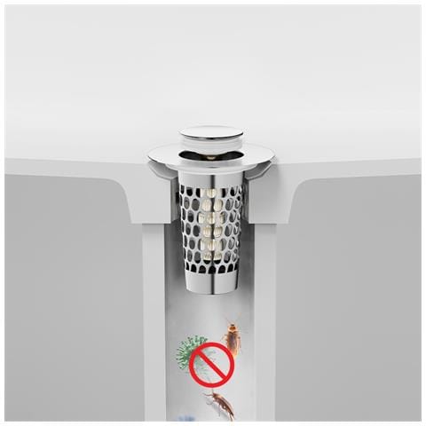 K10 Tappo Di Scarico Pop-up Per Lavabo Bagno Standard Usa Con Cestello, Argento, Confezione Da 2 - Foto 6