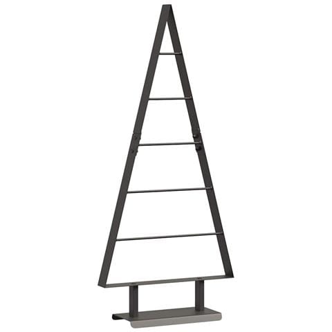 Albero di Natale in metallo con supporto Nero 90 cm Acciaio - Foto 1