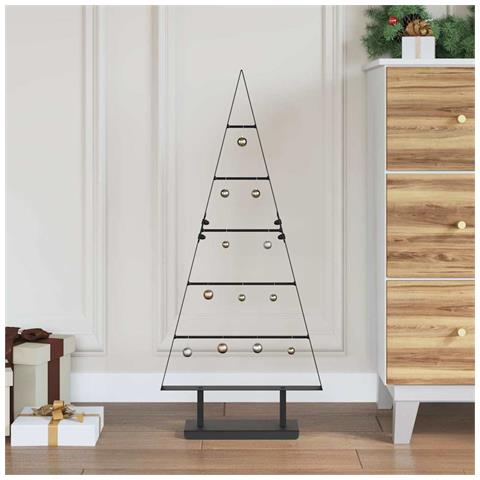 Albero di Natale in metallo con supporto Nero 90 cm Acciaio - Foto 2