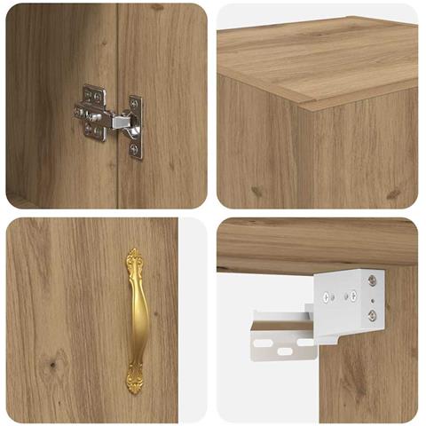 Pensile Rovere artigianale 69,5 x 34 x 90 cm Legno multistrato - Foto 9