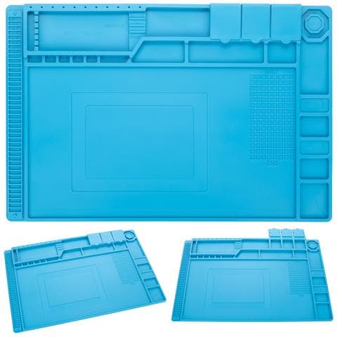 Mata In Silicone Per Saldatura Con Organizer 450x300mm - Resistente Al Calore 500°c | Antiscivolo, Esd, Ecologica | Per Elettronica E Riparazioni - Foto 1