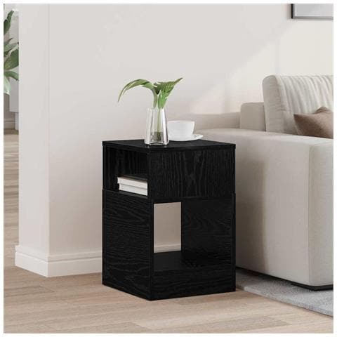 Tavolino Rovere Nero 30,5 x 30 x 45 cm Legno multistrato - Foto 2