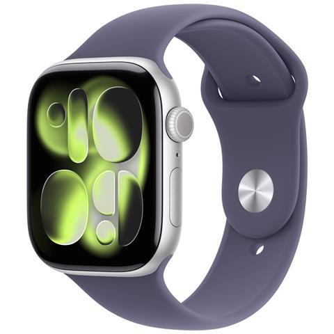Watch Series 11 GPS + Cellular 46mm Cassa Alluminio Argento con Sport Band Viola Nebbia - S /M - Foto 1