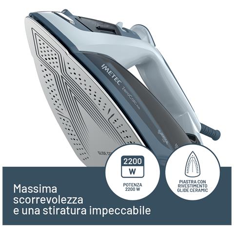 Zerocalc Power, Ferro da Stiro a Vapore, 2200 W, Piastra Glide Ceramic, Doppia protezione anticalcare con Zerocalc 2X, Colpo Vapore 150 g - Foto 2