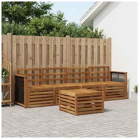 Set di divani da esterno 5 pcs Naturale - Foto 2