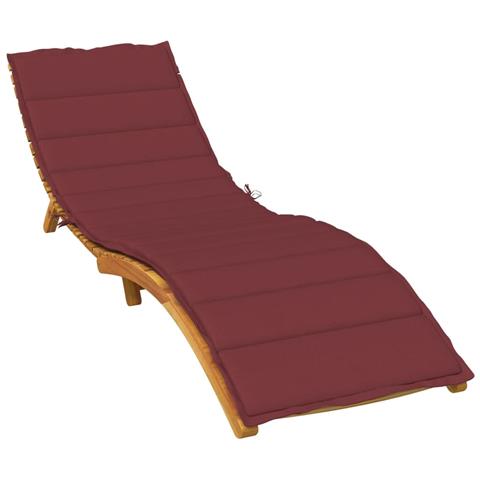 Cuscino per Lettino Prendisole Rosso Vino Mélange 200x70x4cm - Foto 2