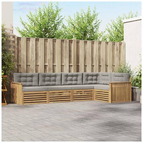 Set di divani da esterno 5 pcs Bianco e Grigio Chiaro - Foto 2