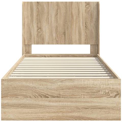 Struttura del letto con stoccaggio e testata Rovere Sonoma - Foto 2
