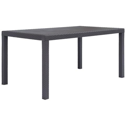 Tavolo Da Giardino Marrone 150x90x72 Cm Plastica Stile Rattan - Foto 1